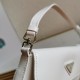 Prada Cleo brushed leather shoulder bag 1BD311 with flap White High