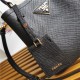 Small Saffiano Leather Prada Panier Bag Black High