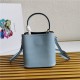 Small Saffiano Leather Prada Panier Bag Blue High