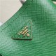 Small Saffiano Leather Prada Panier Bag Green High