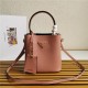 Small Saffiano Leather Prada Panier Bag Nude Pink High