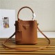 Small Saffiano Leather Prada Panier Bag Tan High