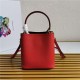 Small Saffiano Leather Prada Panier Bag Red High