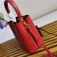 Small Saffiano Leather Prada Panier Bag Red High