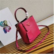 Small Saffiano Leather Prada Panier Bag Fuchsia High