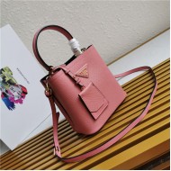 Small Saffiano Leather Prada Panier Bag Pink-II High