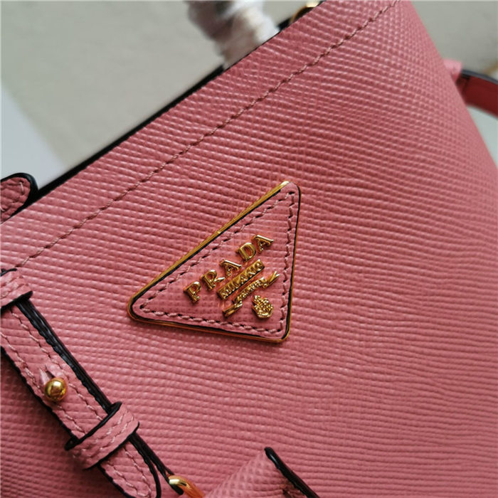 Small Saffiano Leather Prada Panier Bag Pink-II High