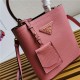 Small Saffiano Leather Prada Panier Bag Pink-II High