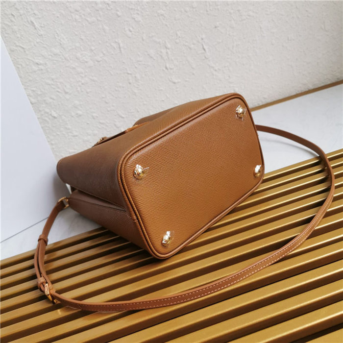 Medium Saffiano Leather Prada Panier Bag Tan High