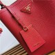 Medium Saffiano Leather Prada Panier Bag Red High