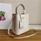 Medium Saffiano Leather Prada Panier Bag White High