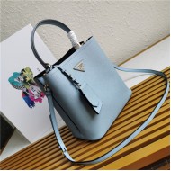 Medium Saffiano Leather Prada Panier Bag Blue High