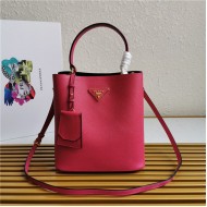 Medium Saffiano Leather Prada Panier Bag Fuchsia High