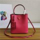 Medium Saffiano Leather Prada Panier Bag Fuchsia High