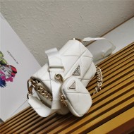 Prada System nappa leather patchwork bag White High