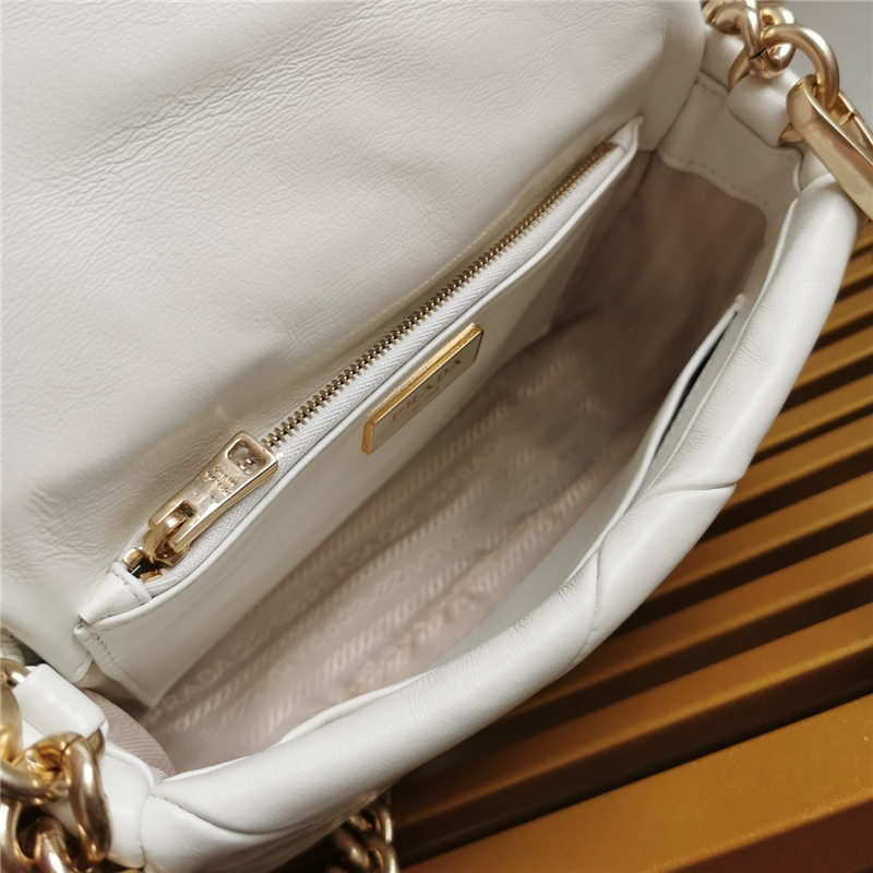 Prada System nappa leather patchwork bag White High