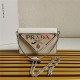 Prada Brushed leather shoulder bag 1bh189 White High