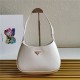 Prada Cleo brushed leather shoulder bag 1BC499 White High