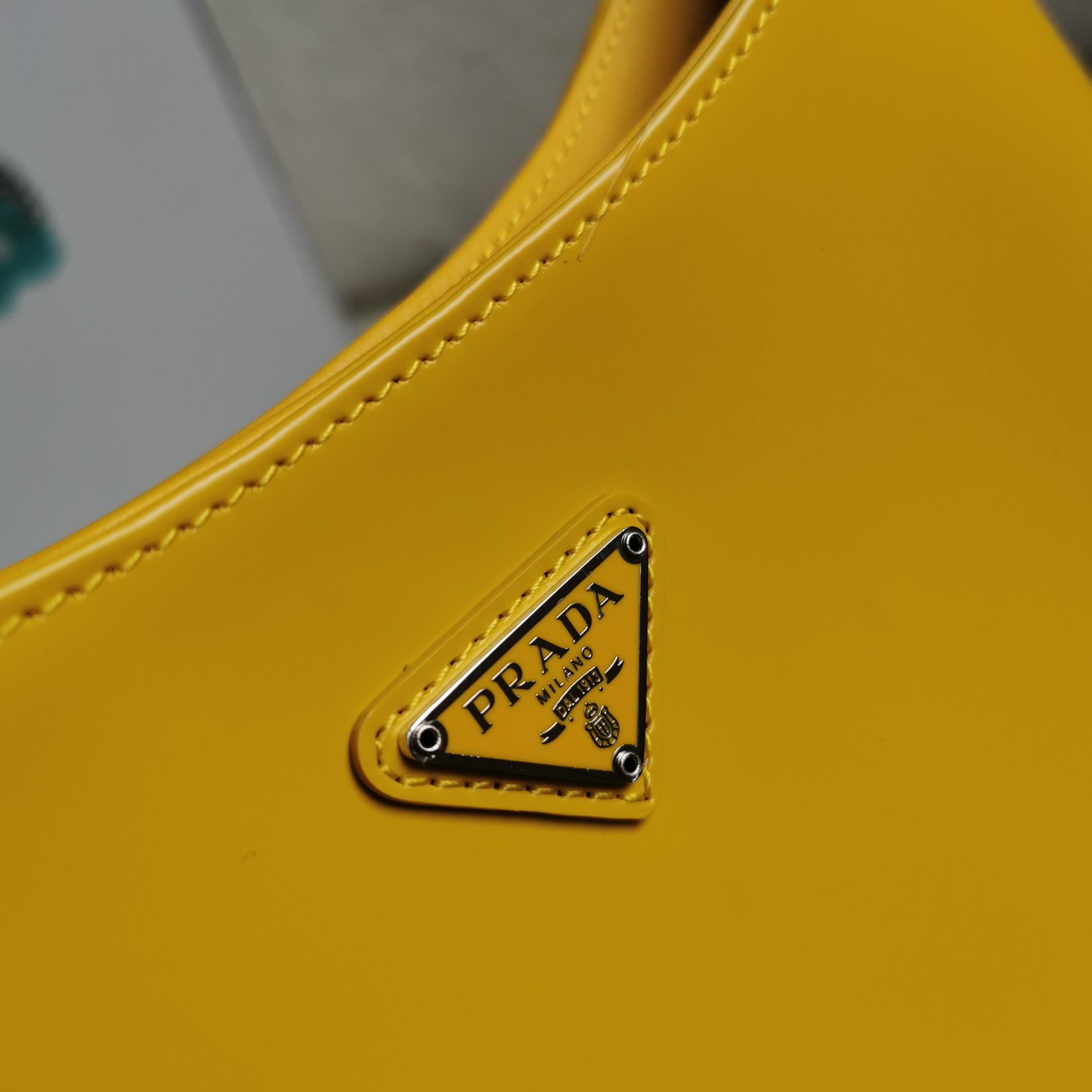 Prada Cleo brushed leather shoulder bag 1BC499 Yellow High