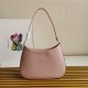 Prada Cleo brushed leather shoulder bag 1BC499 Pink High