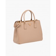 Prada Large Galleria Bag In Saffiano Leather Beige High