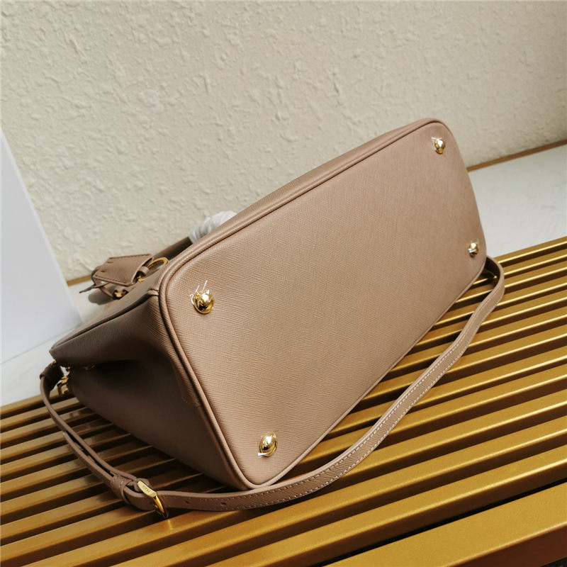 Prada Large Galleria Bag In Saffiano Leather Beige High