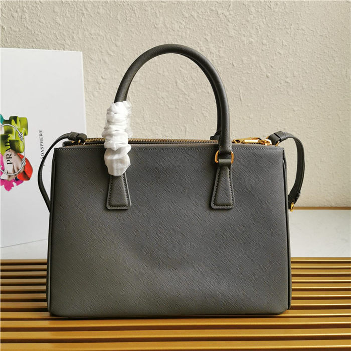 Prada Large Galleria Bag In Saffiano Leather Grey High