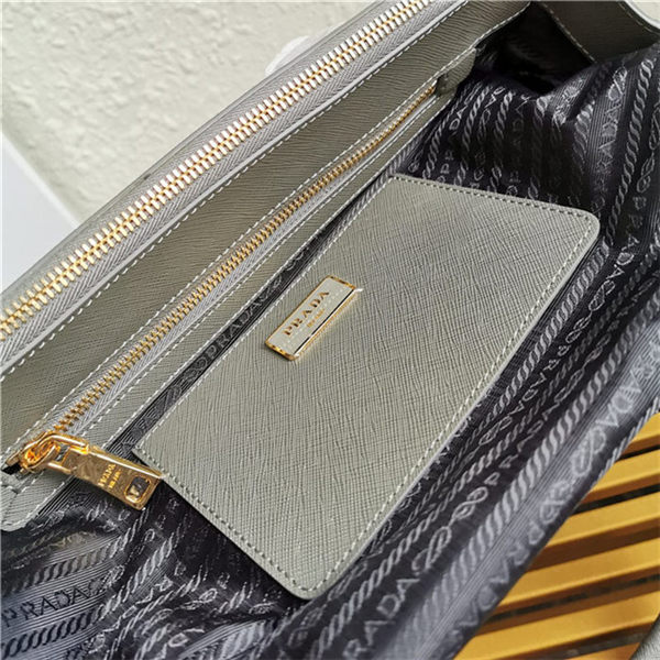 Prada Large Galleria Bag In Saffiano Leather Grey High