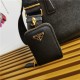 Prada Galleria Saffiano leather mini bag Black Gold-Metal High