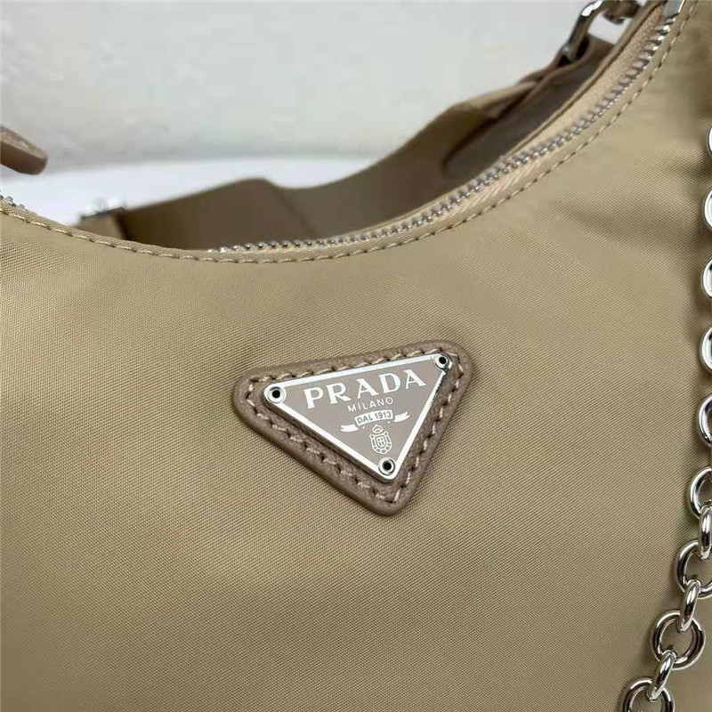 Prada Re-Edition 2005 nylon shoulder bag Taupe High