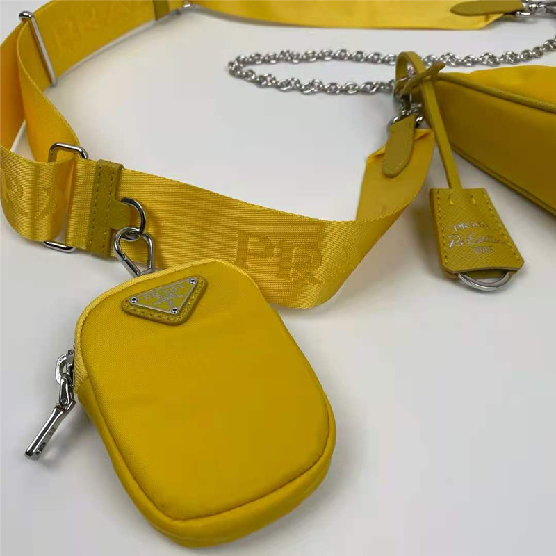 Prada Re-Edition 2005 nylon shoulder bag Yellow High