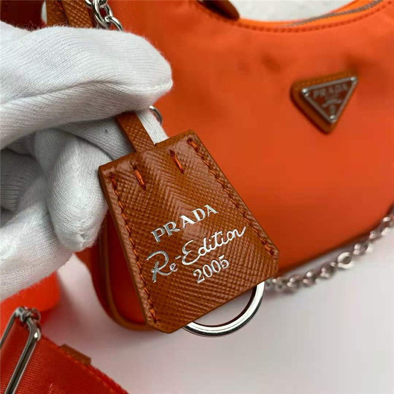 Prada Re-Edition 2005 nylon shoulder bag Orange High