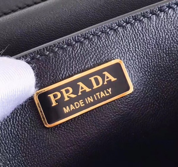 Prada Cahier Shoulder Bag In Black Leather High