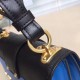 Prada Cahier Shoulder Bag In Blue Hydra /Black Leather High