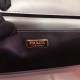 Prada Cahier Shoulder Bag In Grey/Black Leather High