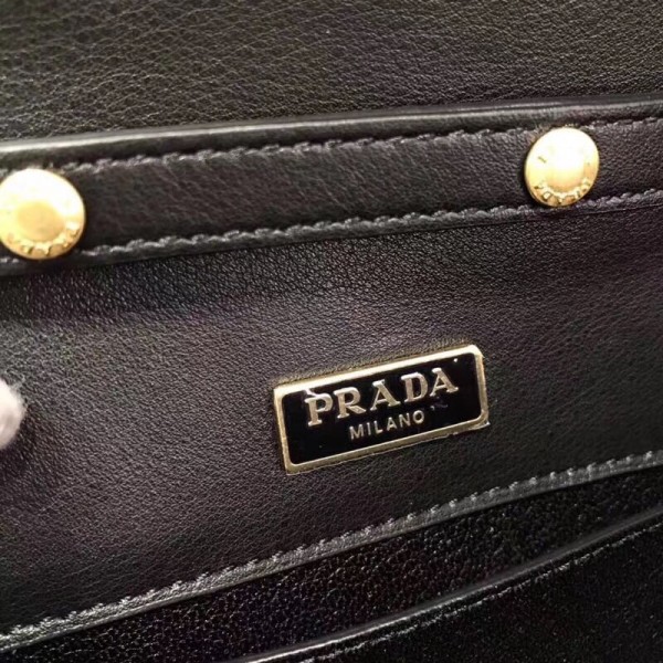 Prada Cahier Clutch In Black Saffiano Calf Leather High