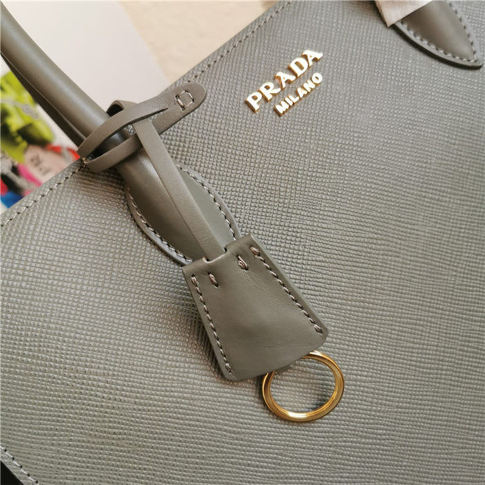 Prada Large Saffiano Leather Handbag Tote Grey-I High