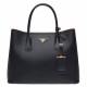 Prada Black Saffiano Double Medium Bag High