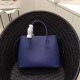 Prada Blue Saffiano Double Medium Bag High