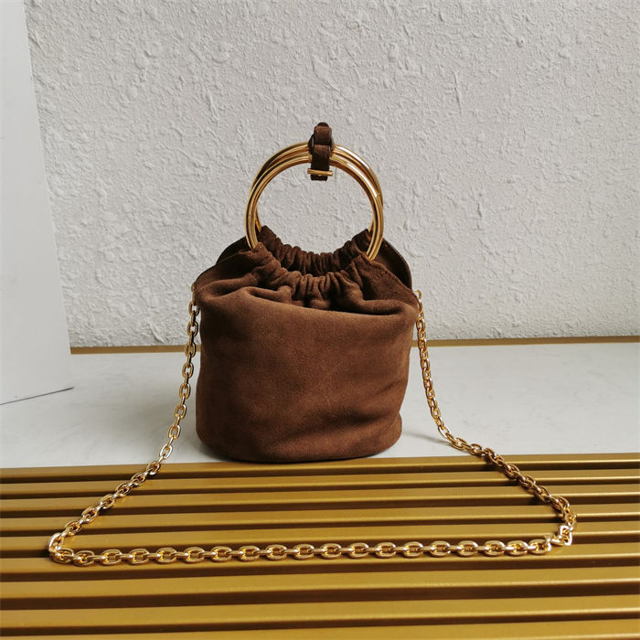 Prada Mini Bucket Bag 1BC227 Suede High