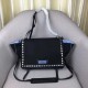 Prada Etiquette Bag In Nylon With Metal Stud Trim High