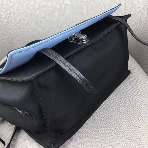 Prada Etiquette Bag In Nylon With Metal Stud Trim High