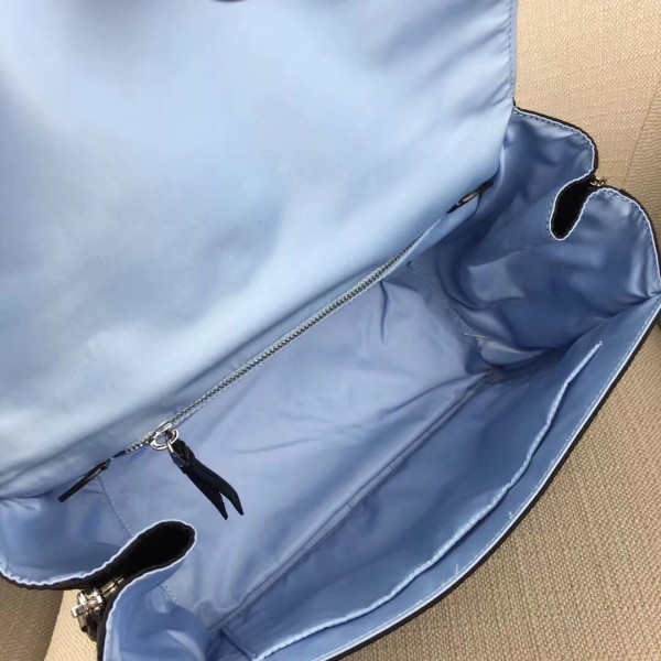 Prada Etiquette Bag In Nylon With Metal Stud Trim High