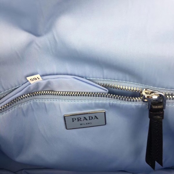 Prada Etiquette Bag In Nylon With Metal Stud Trim High