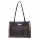 Prada Black Etiquette Calfskin Tote With Metal Stud Trim High