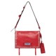 Prada Etiquette Bag In Red Calfskin With Metal Stud Trim High