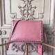 Prada Etiquette Bag In Pink Calfskin With Metal Stud Trim High