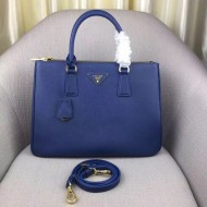 Prada Large Galleria Bag In Saffiano Leather Blue High