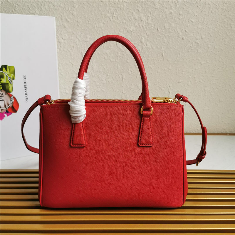 Prada Medium Galleria Bag In Saffiano Leather Red High