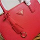 Prada Medium Galleria Bag In Saffiano Leather Red High